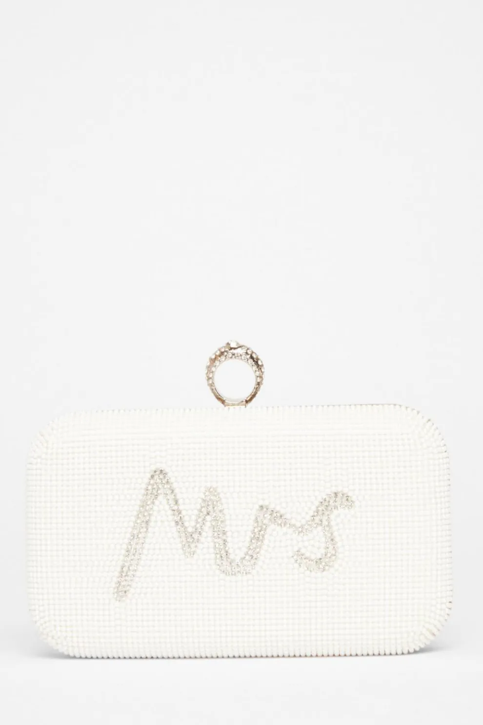 Bridal Silver Pearl Box Bag