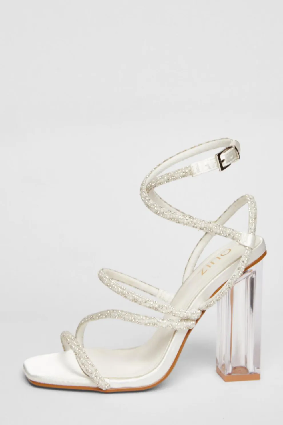Bridal White Clear Heel Sandal
