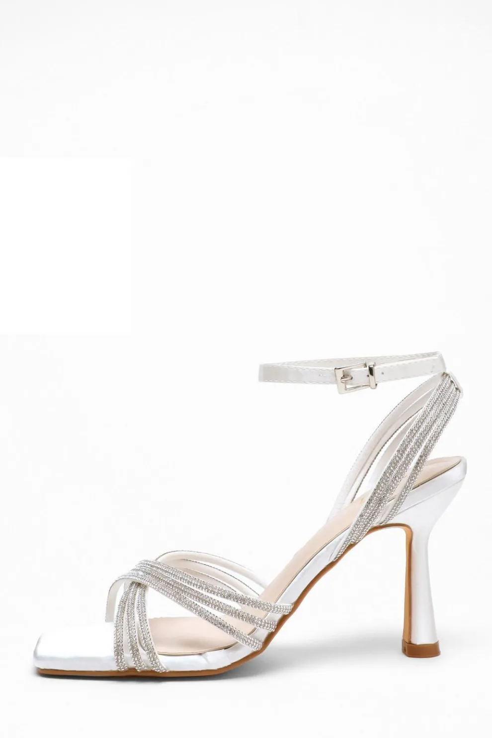 Bridal White Diamante Heeled Sandals