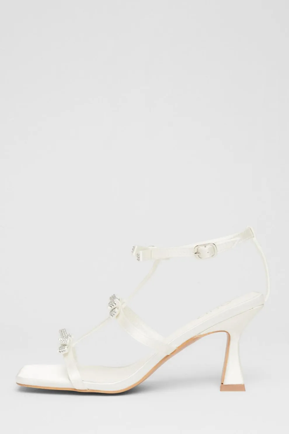 Bridal White Diamante Bow Heels