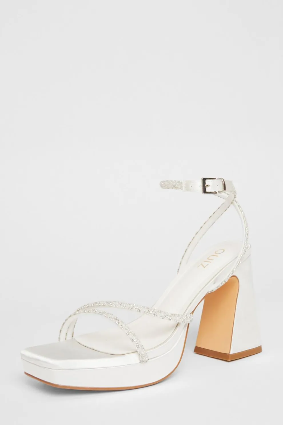 Bridal White Embellished Platform Heels