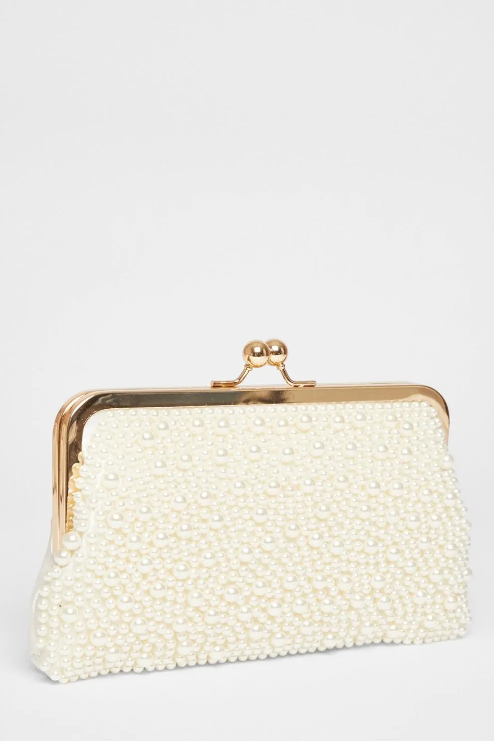 Bridal White Pearl Pouch Bag