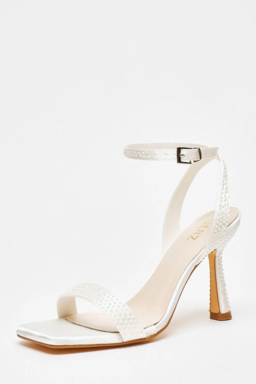Bridal White Pearl Heeled Sandals