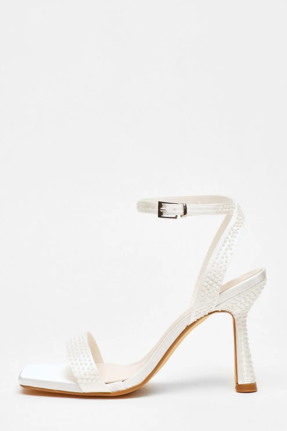 Bridal White Pearl Heeled Sandals
