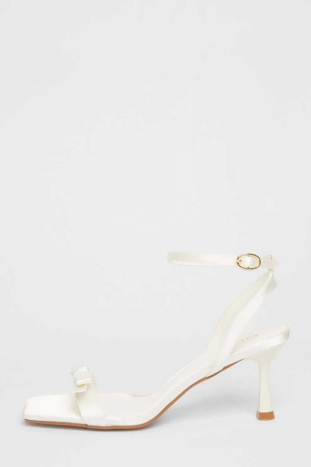 Bridal White Satin Bow Heels