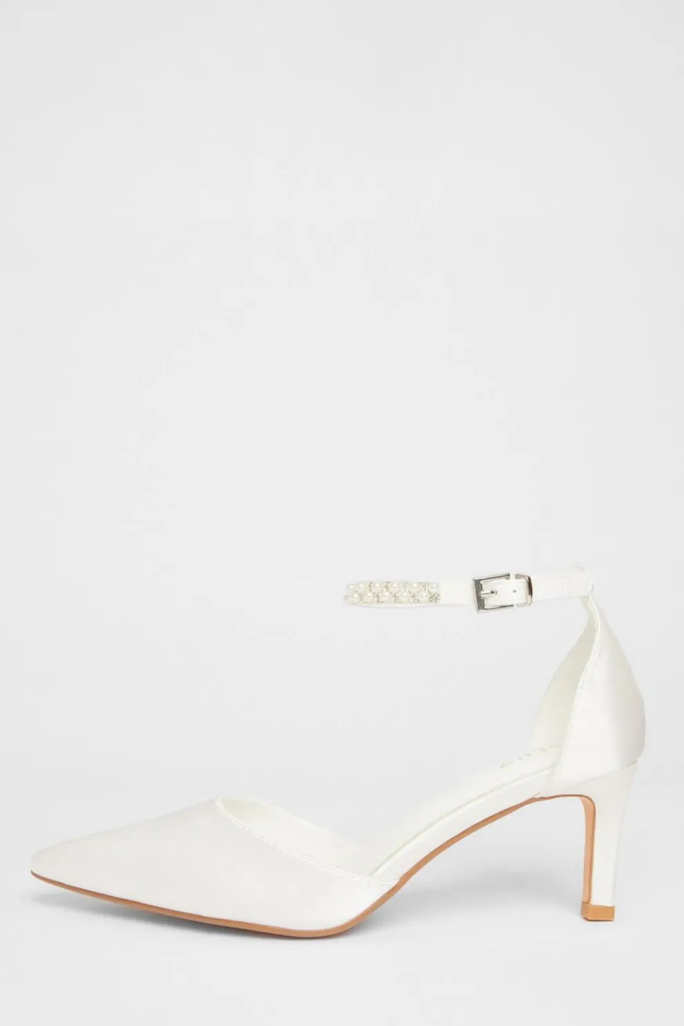 Bridal White Satin Court Heels