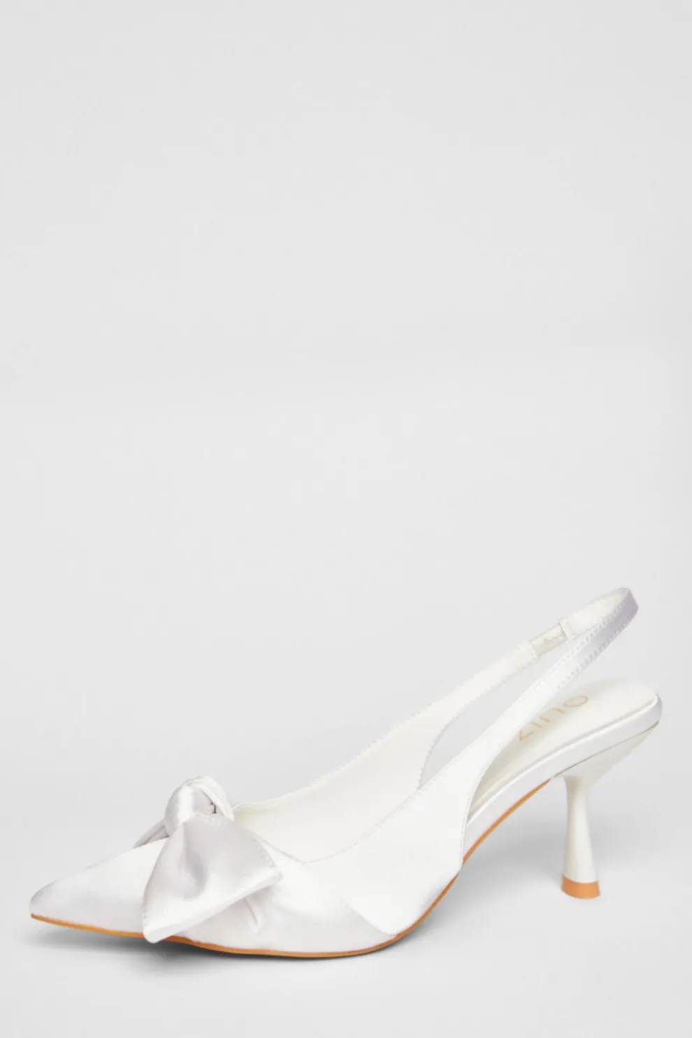 Bridal White Slingback Court Heels