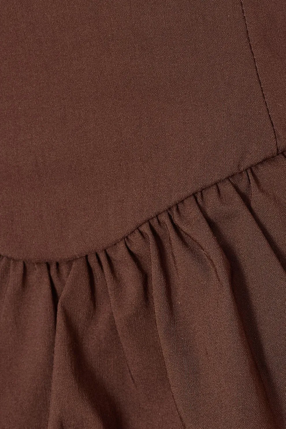 Brown Bandeau Bubble Hem Top