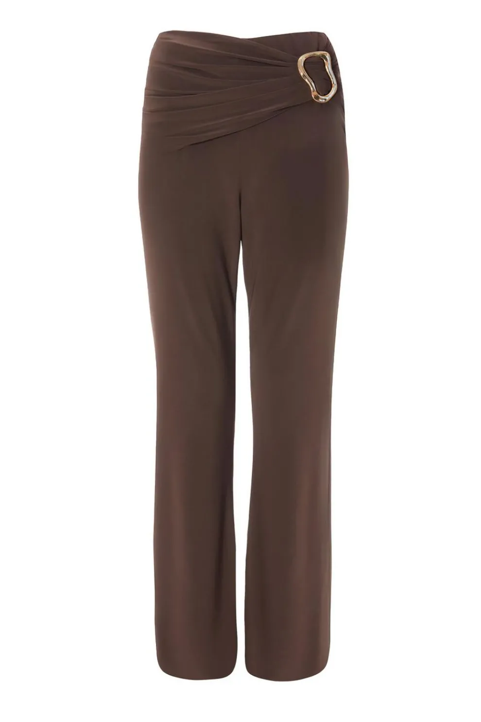 Brown Buckle Detail Trousers