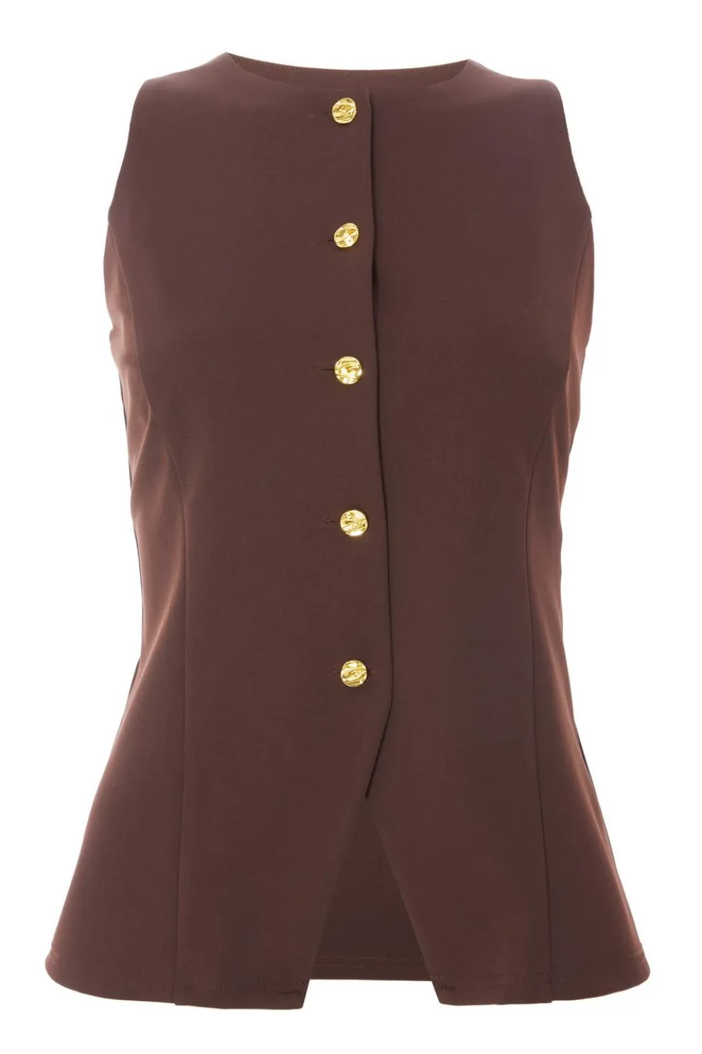 Brown Button Front Waistcoat