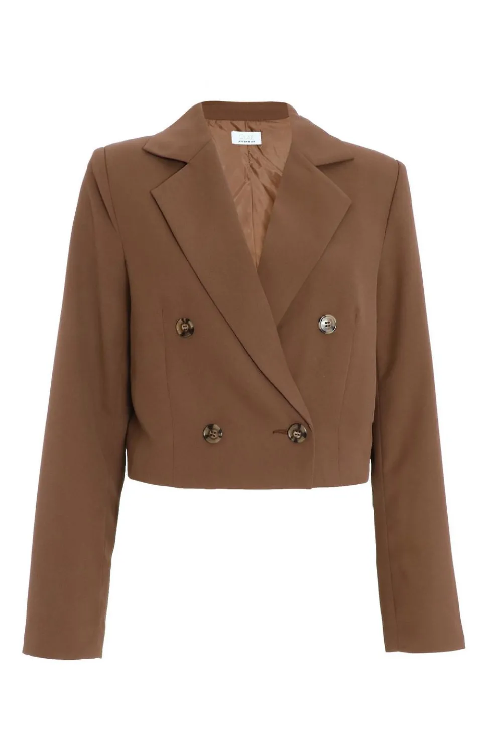 Brown Cropped Tailored Blazer
