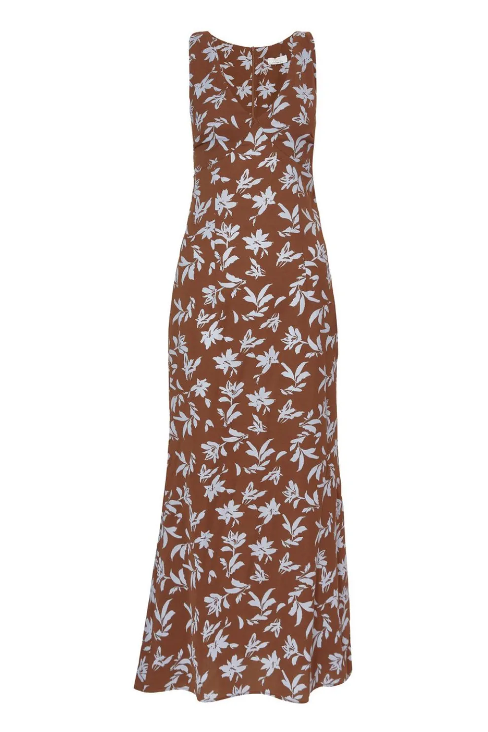 Brown Floral Midaxi Dress