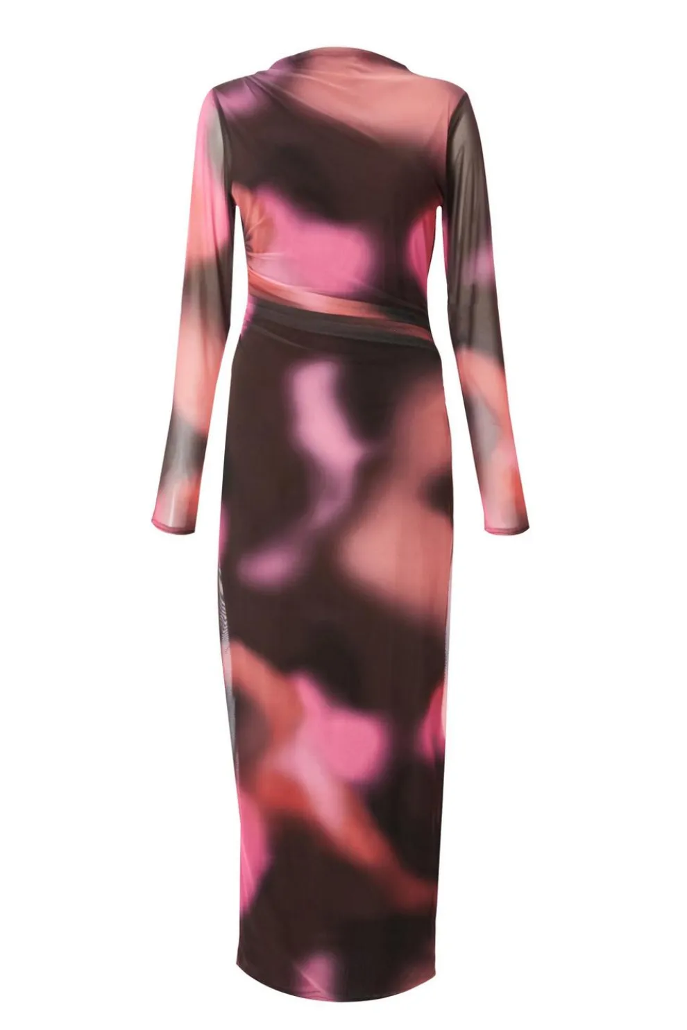 Brown Marble Print Midaxi Dress