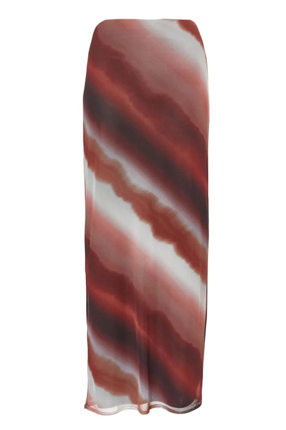 Brown Mesh Ombre Maxi Skirt