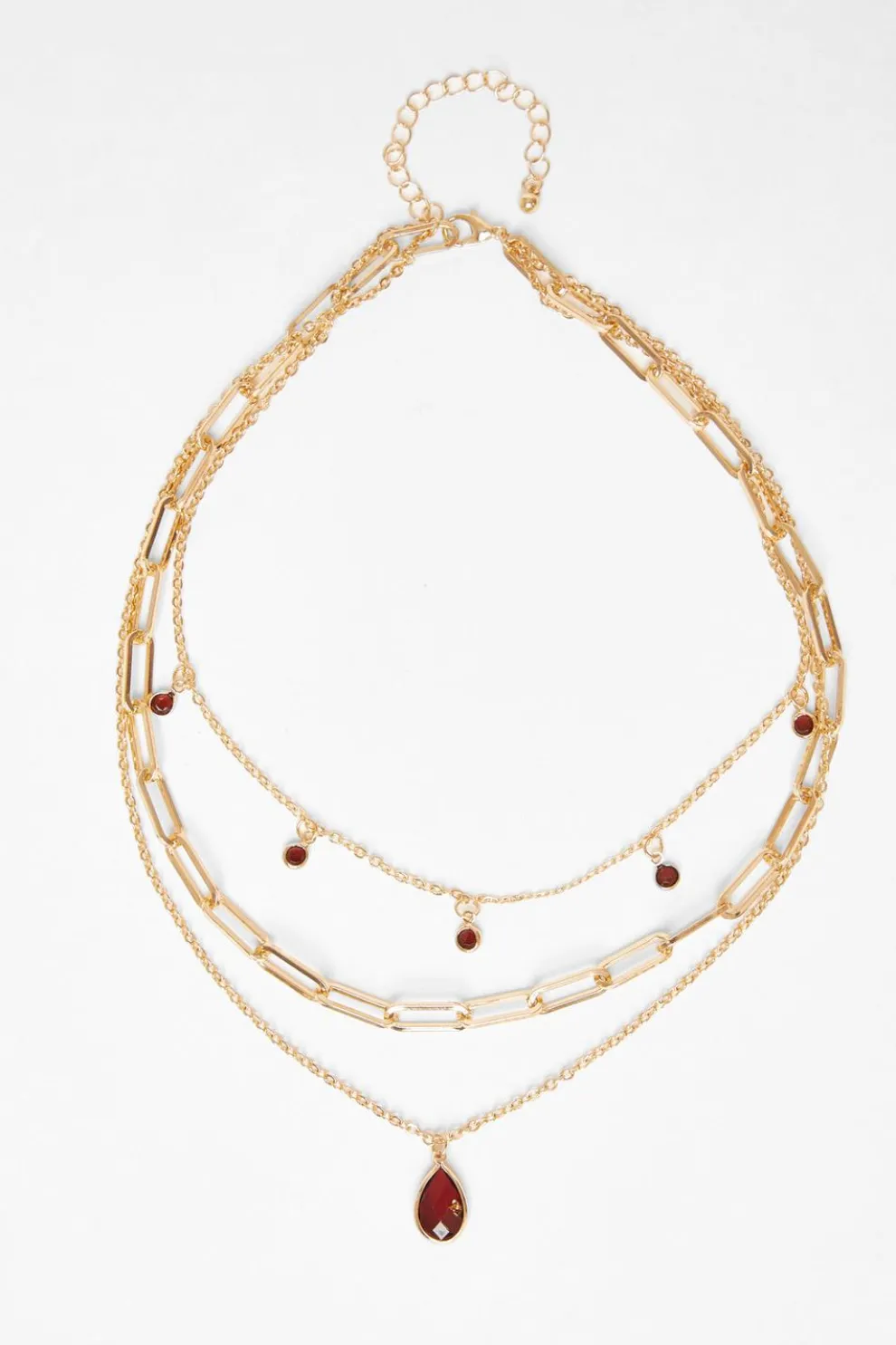 Brown Multi Stone Layered Necklace