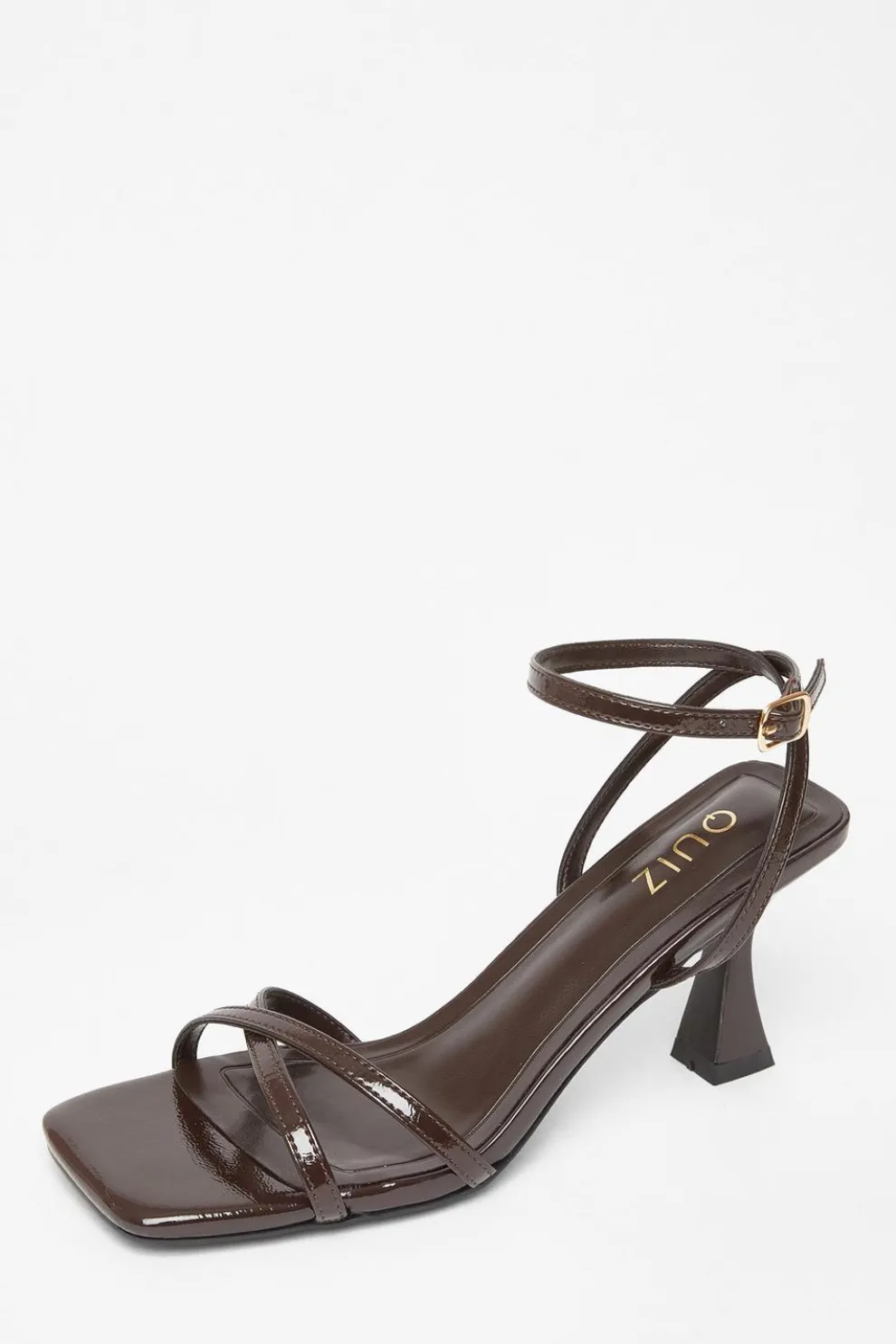 Brown Patent Flared Heels