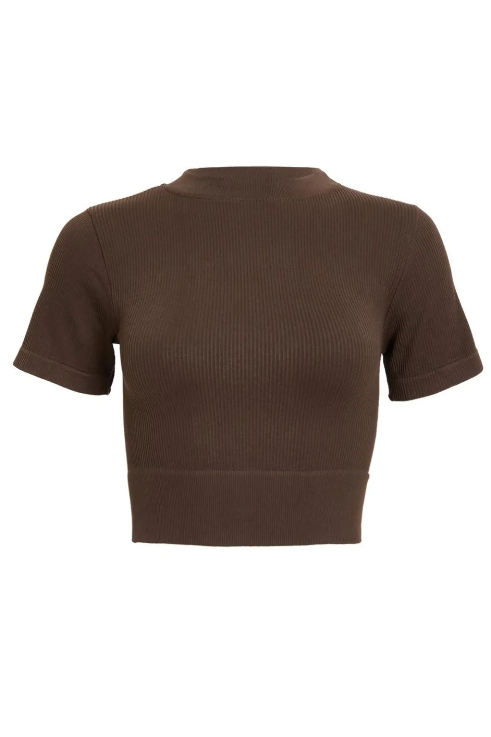 Brown Seamless Crop Top