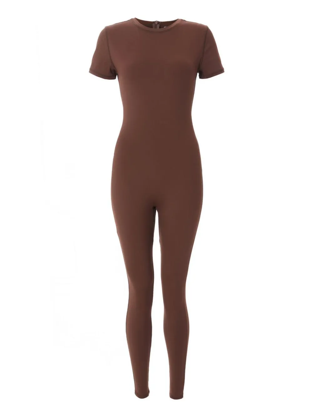 Brown Short Sleeve Unitard