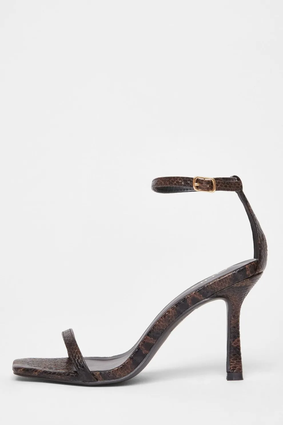 Brown Snake Print Barely There Heels