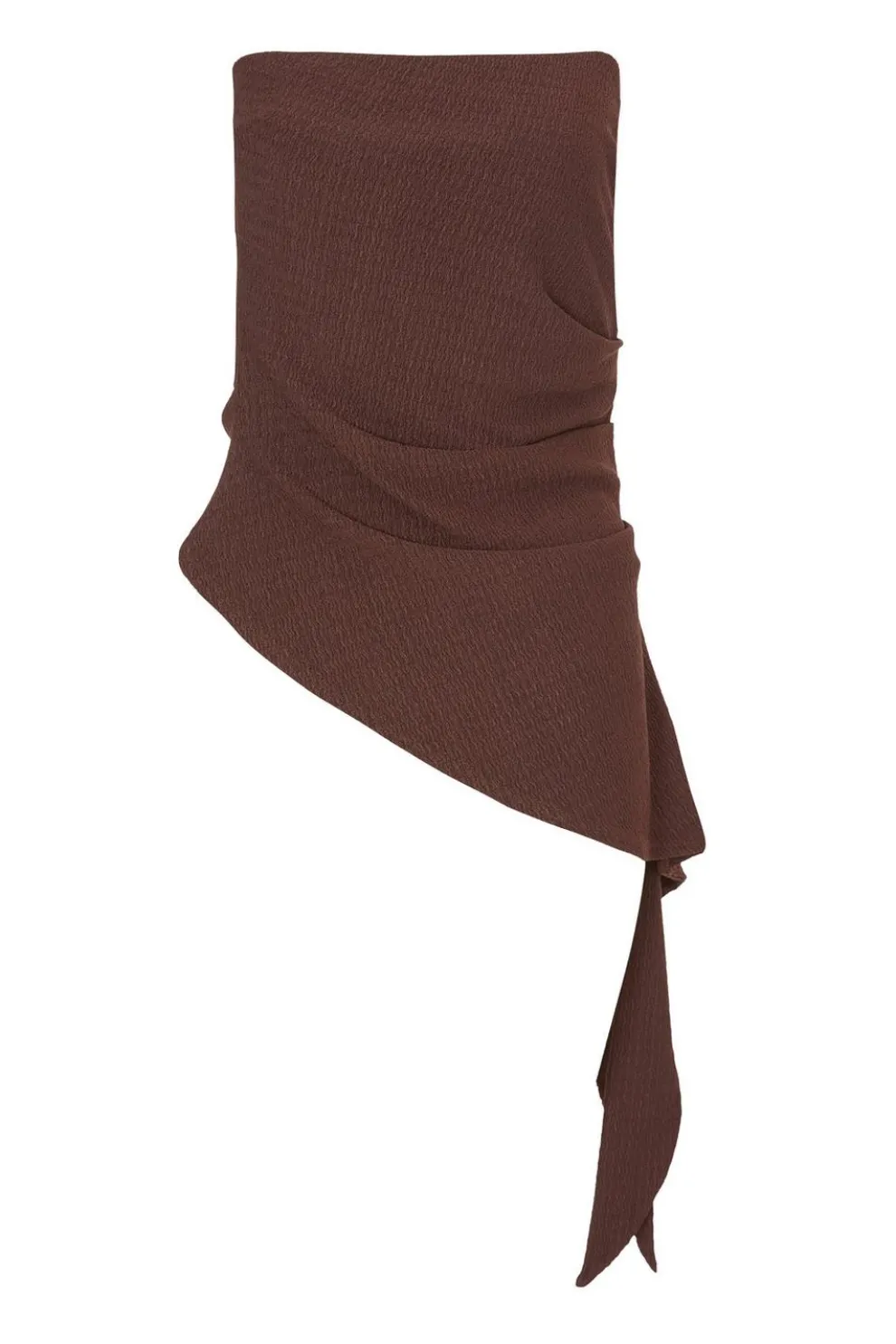 Brown Textured Bandeau Top