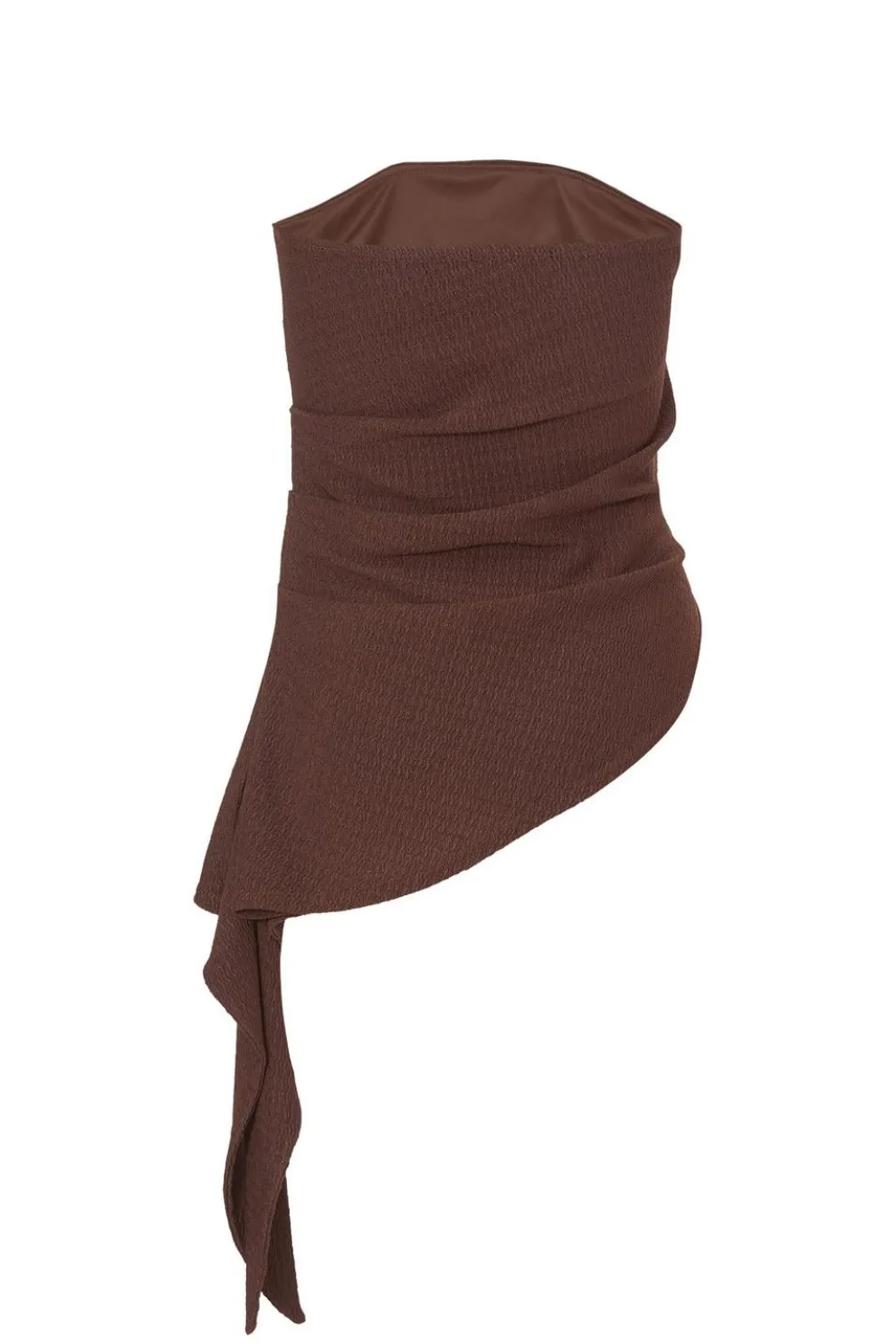 Brown Textured Bandeau Top