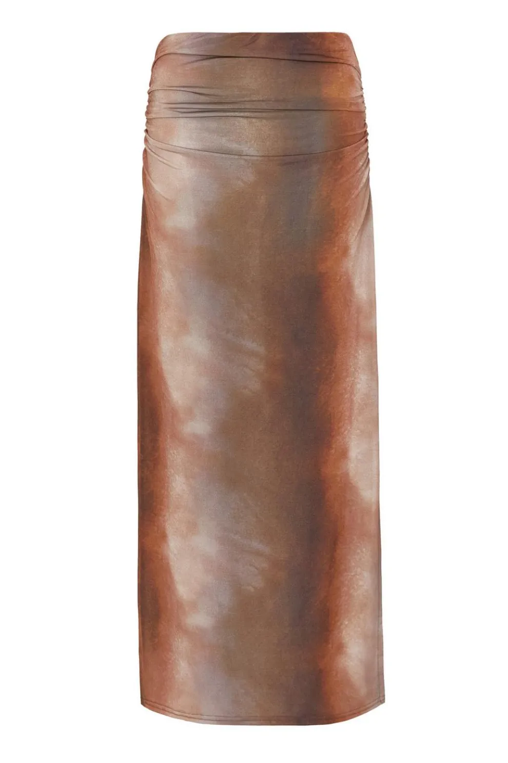 Brown Tie Dye Maxi Skirt