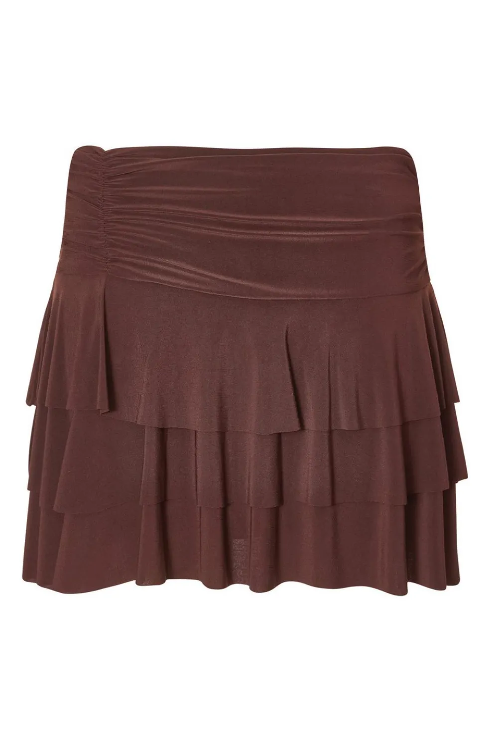 Brown Tiered Mini Skort