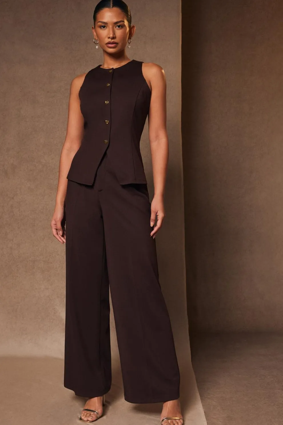 Brown Wide Leg Trousers
