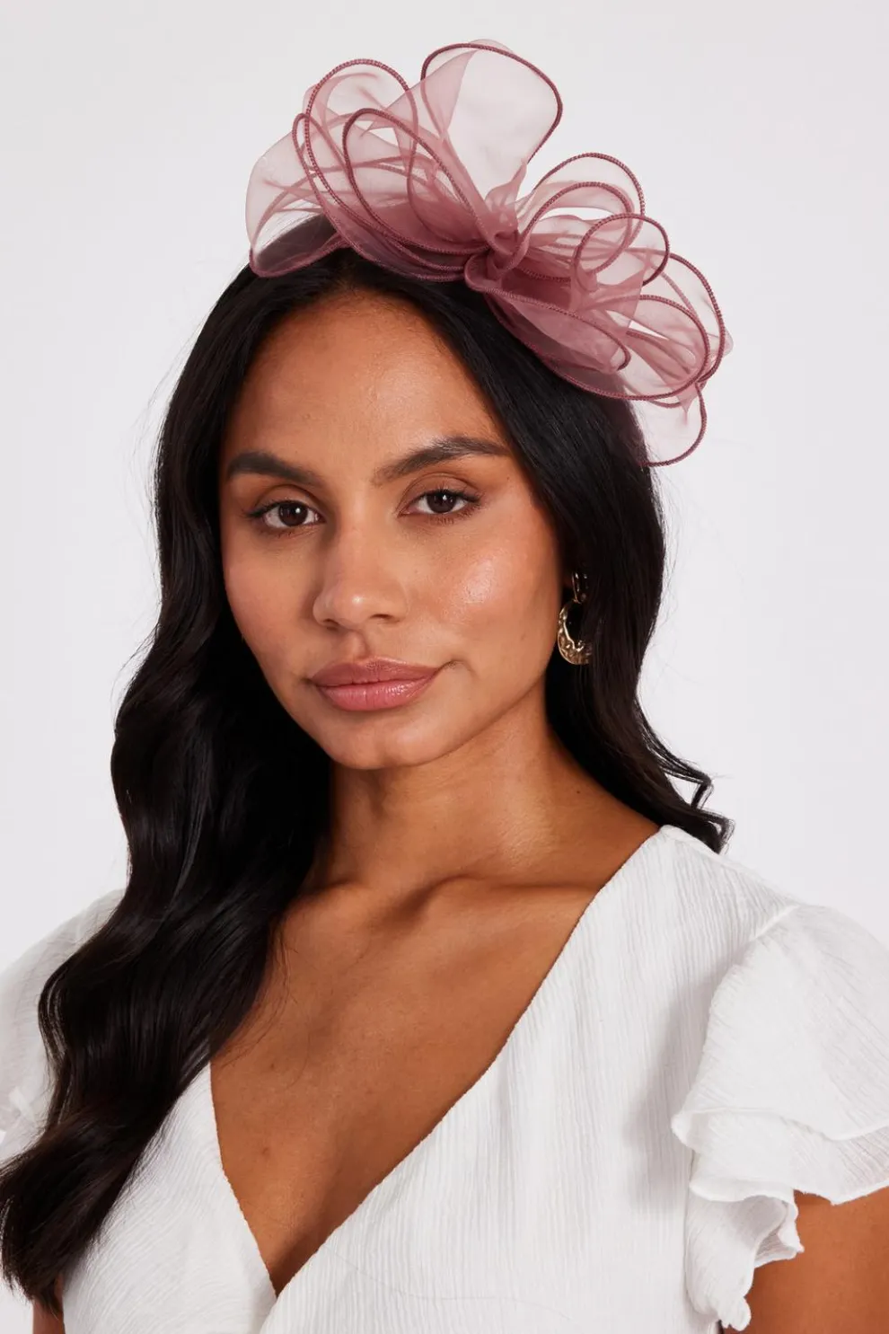 Burgundy Feather Headband Fascinator
