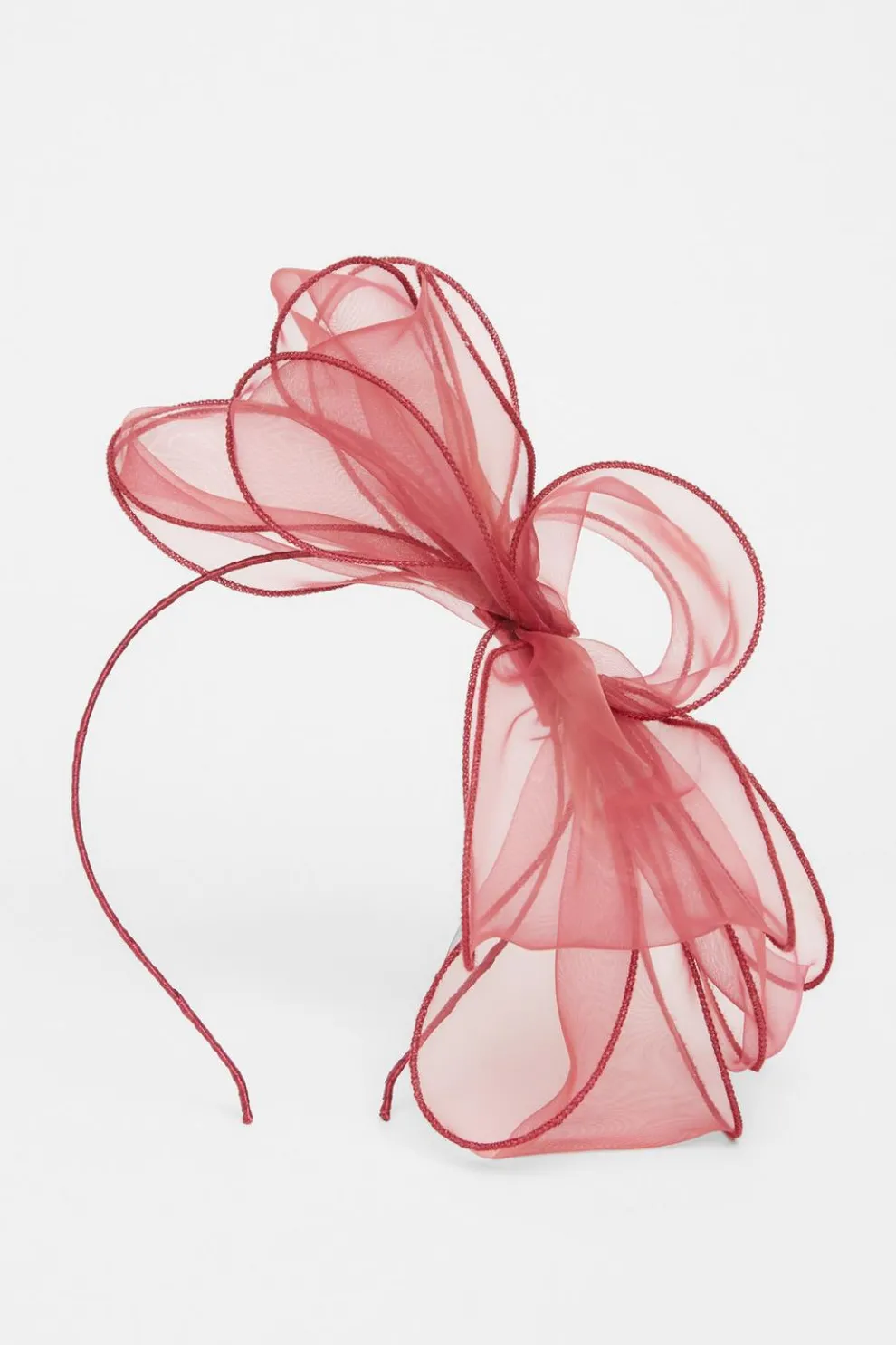 Burgundy Feather Headband Fascinator