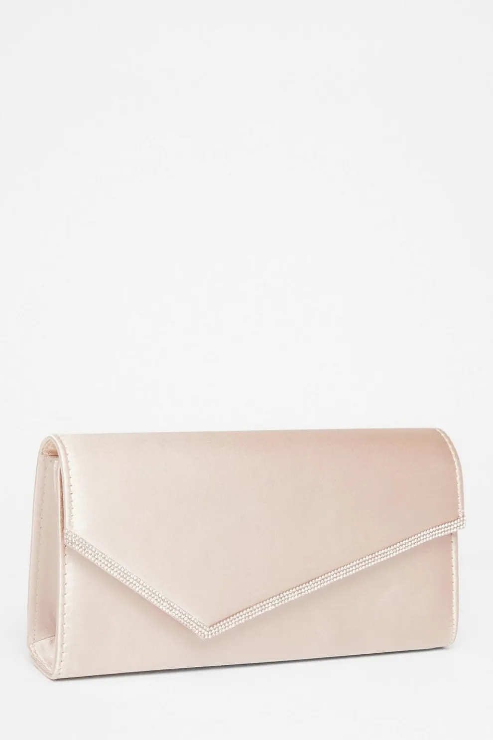 Champagne Diamante Envelope Clutch