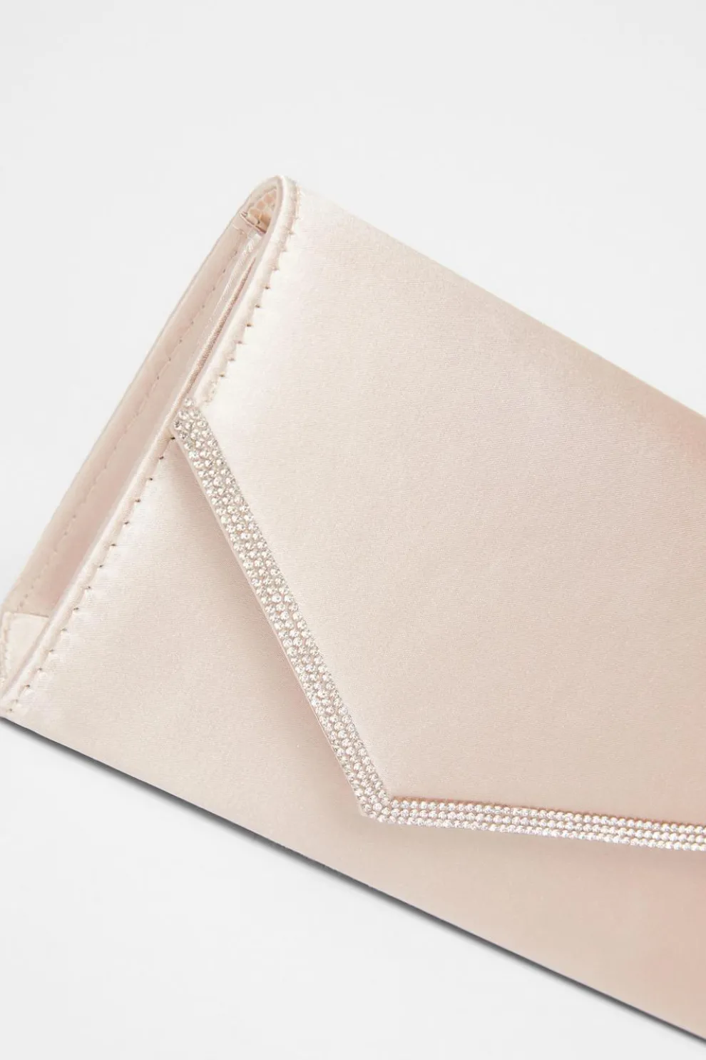Champagne Diamante Envelope Clutch