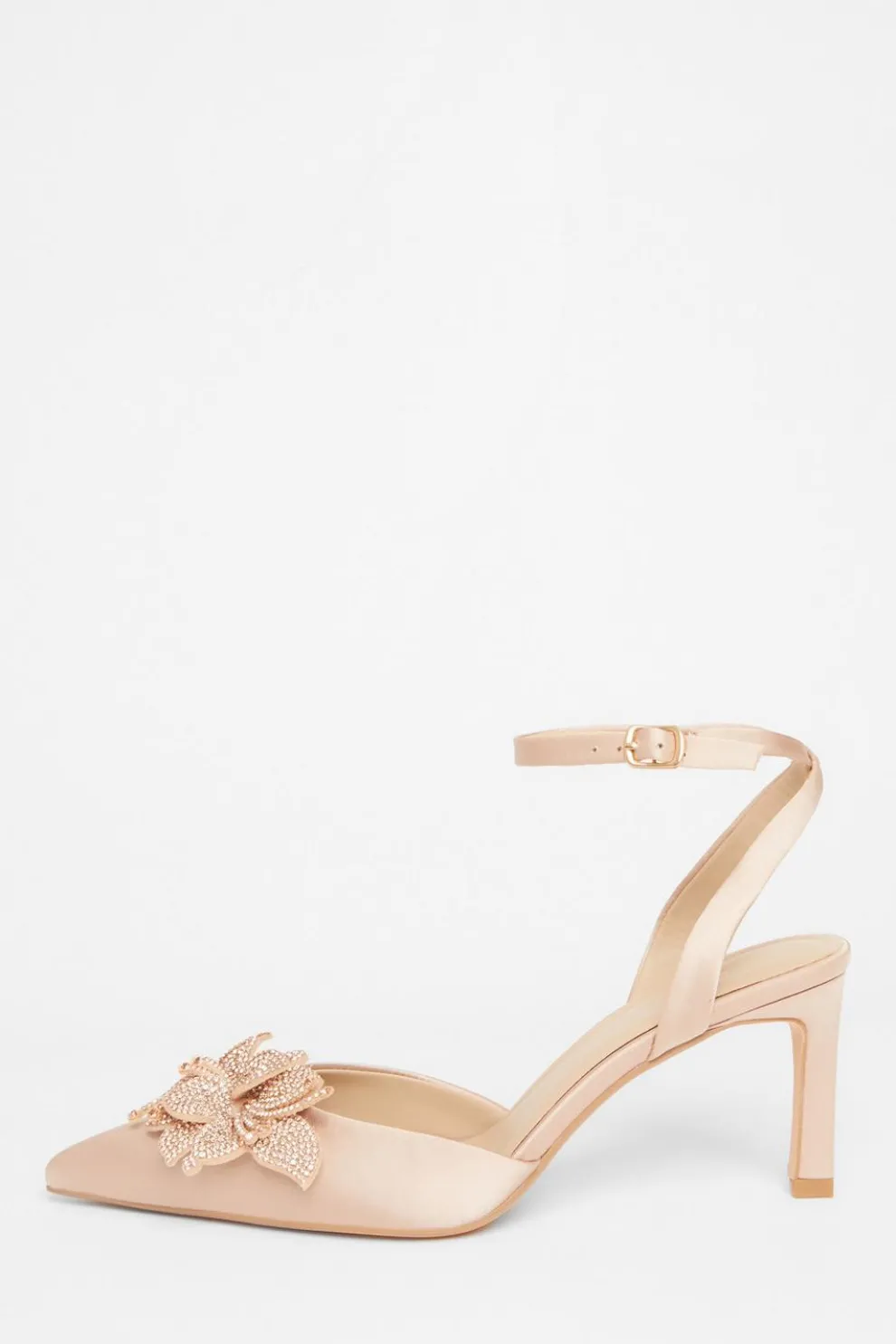 Champagne Floral Court Heels