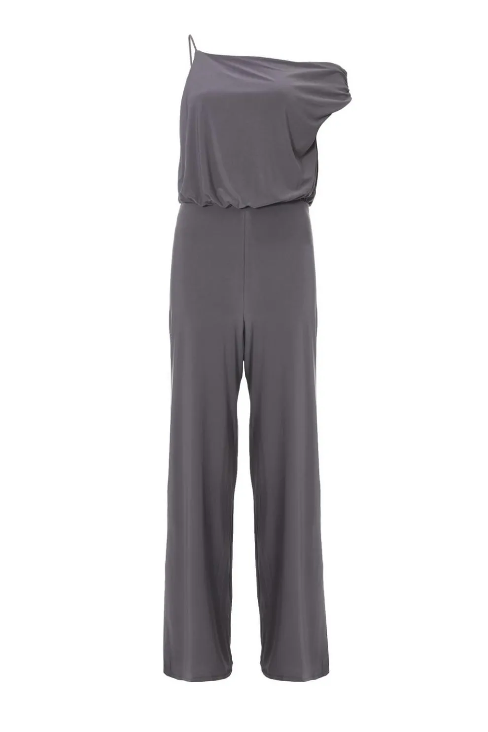 Charcoal Asymmetric Draped Jumpsuit