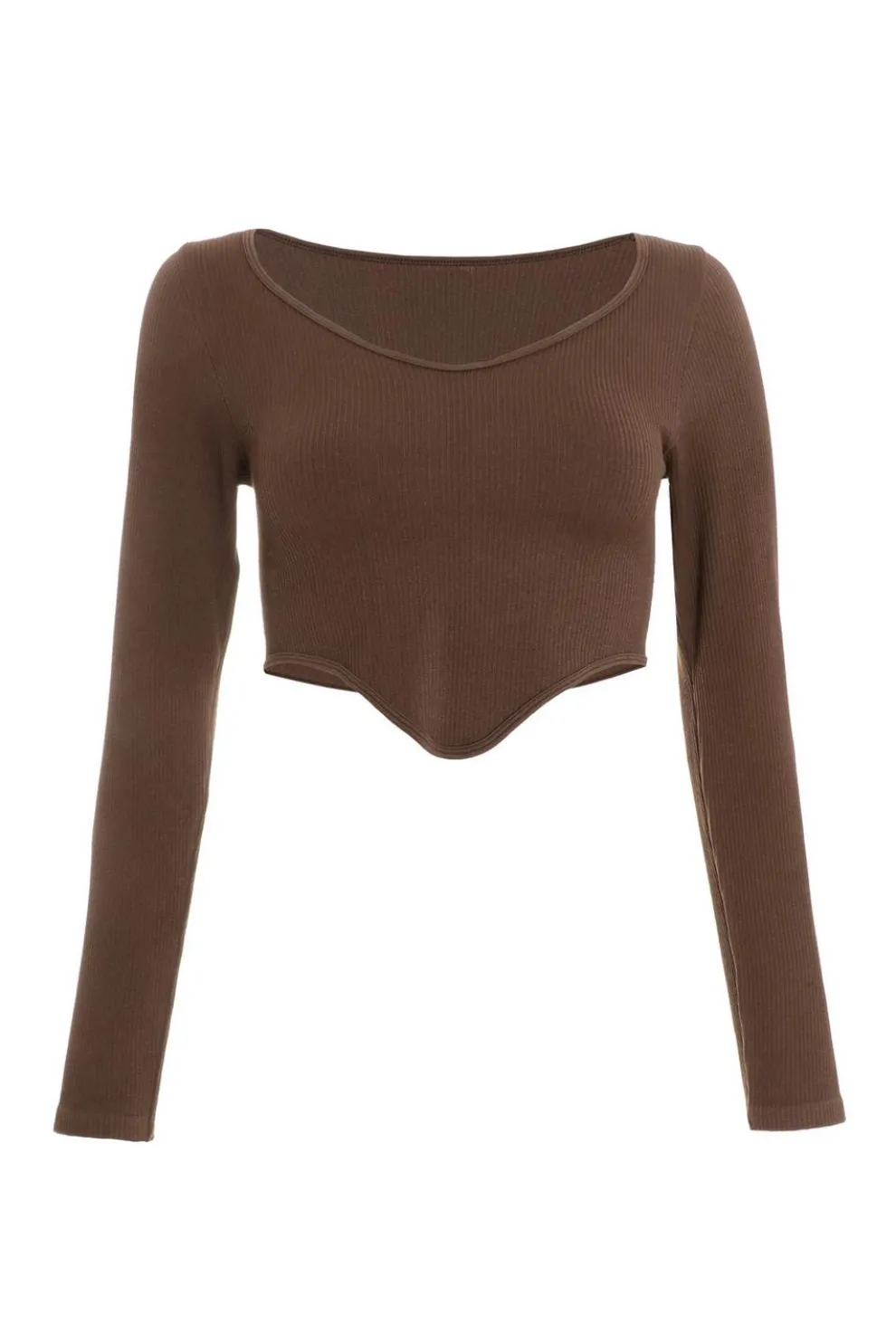 Chocolate Ribbed Crop Top