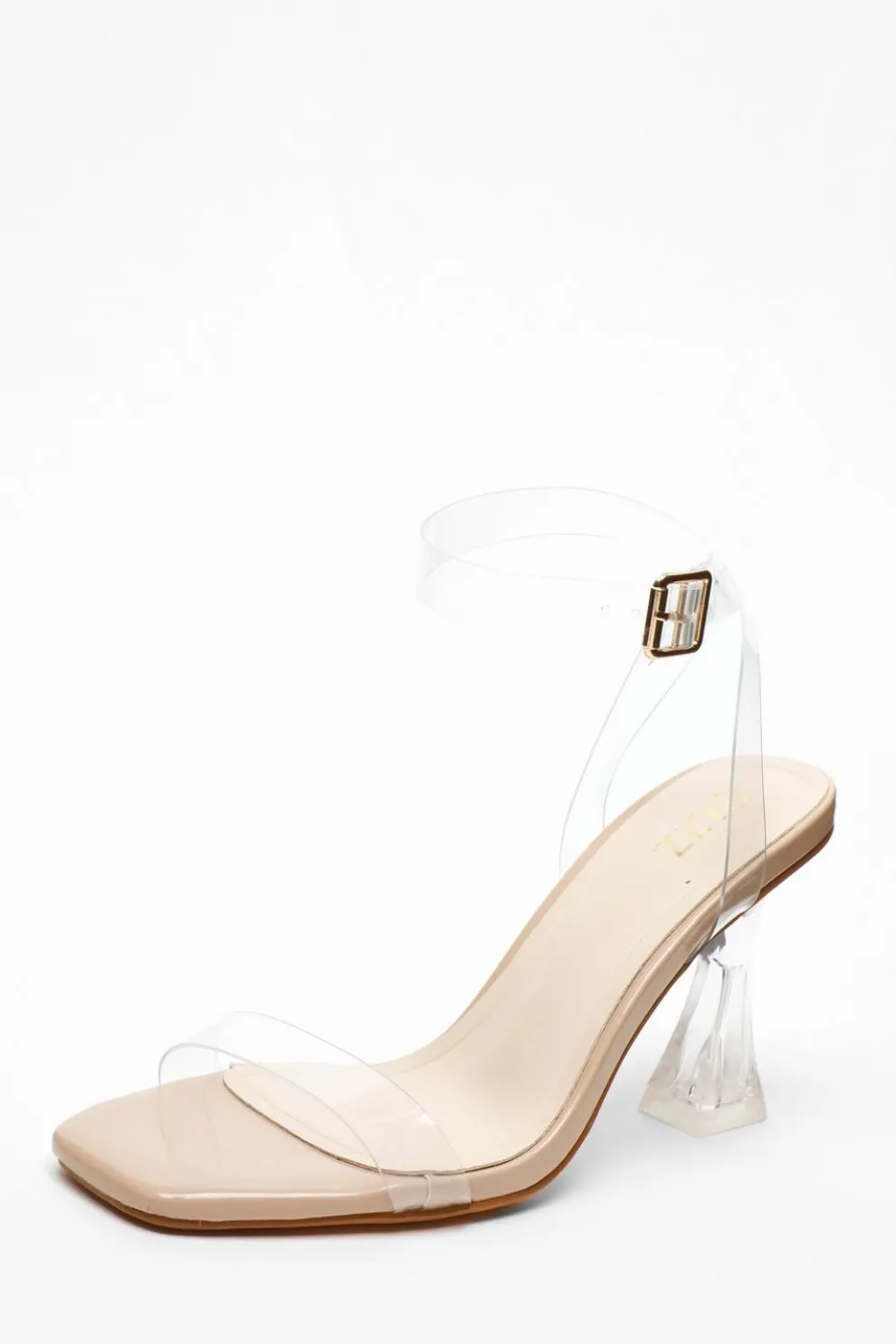 Clear Flared Heeled Sandals