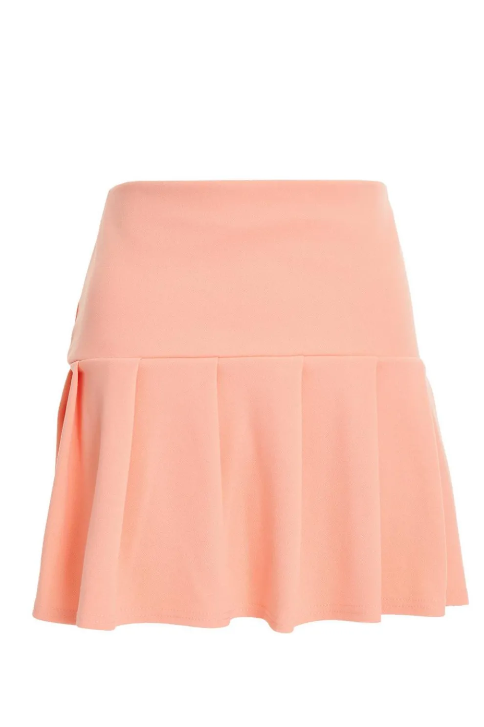 Coral Pleated Mini Skirt