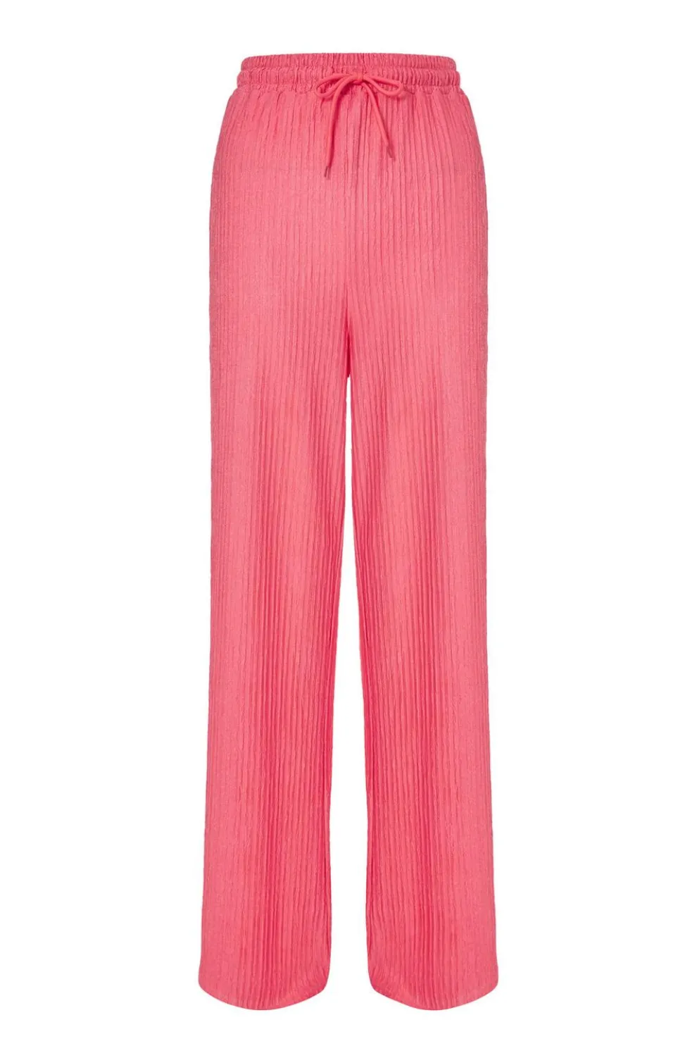 Coral Textured Palazzo Trousers