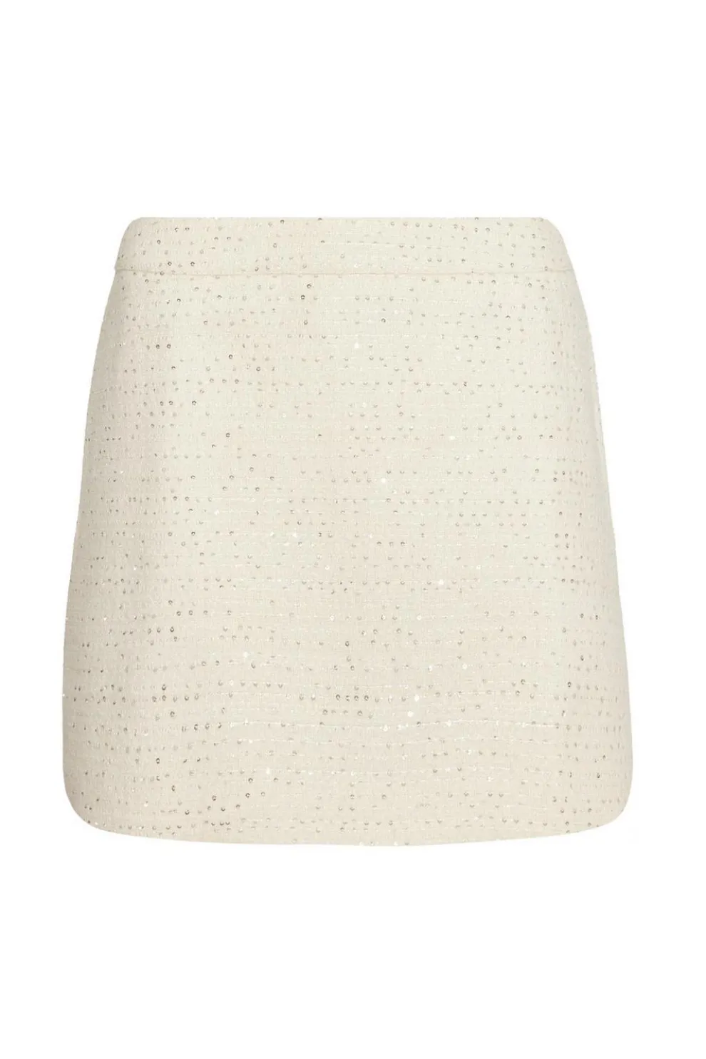 Cream Boucle Sequin Mini Skirt