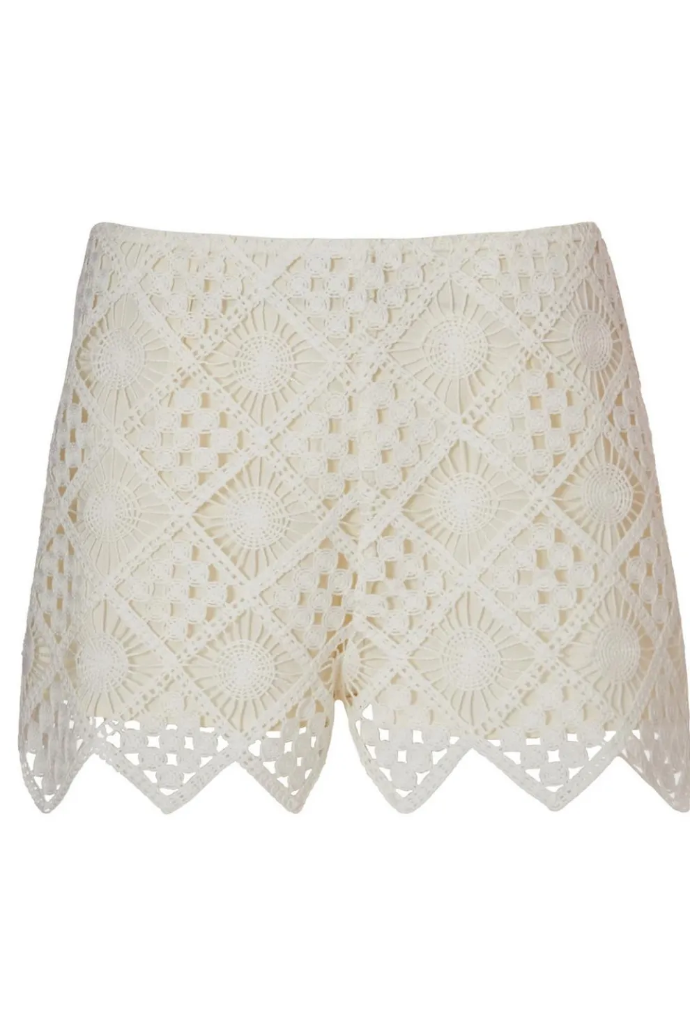 Cream Crochet Shorts