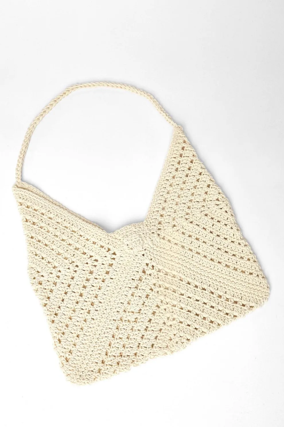 Cream Crochet Shoulder Bag