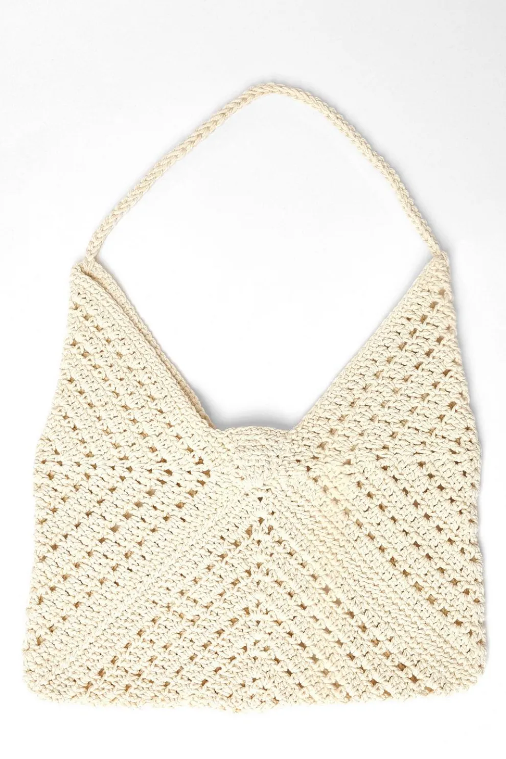 Cream Crochet Shoulder Bag