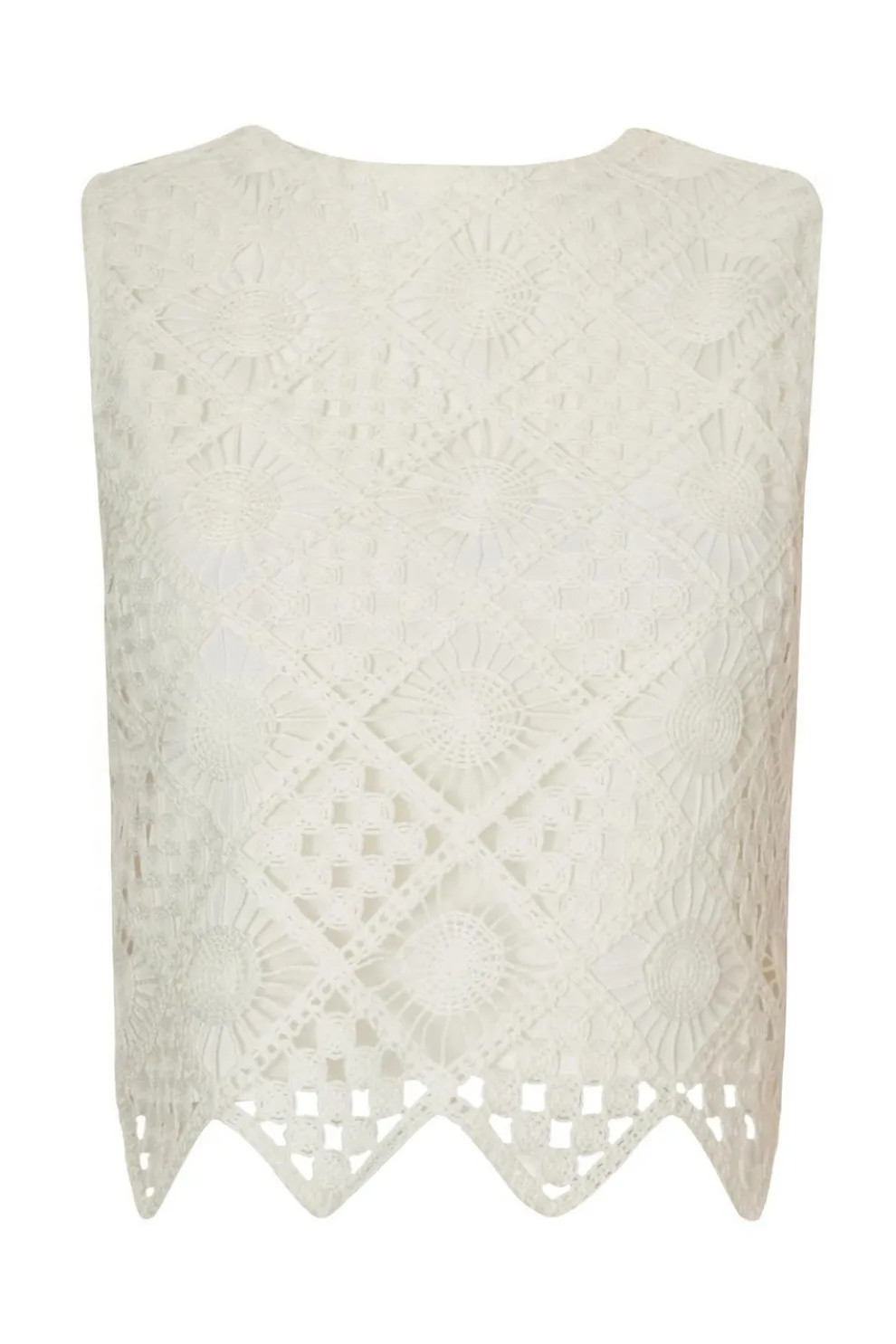 Cream Crochet Tank Top