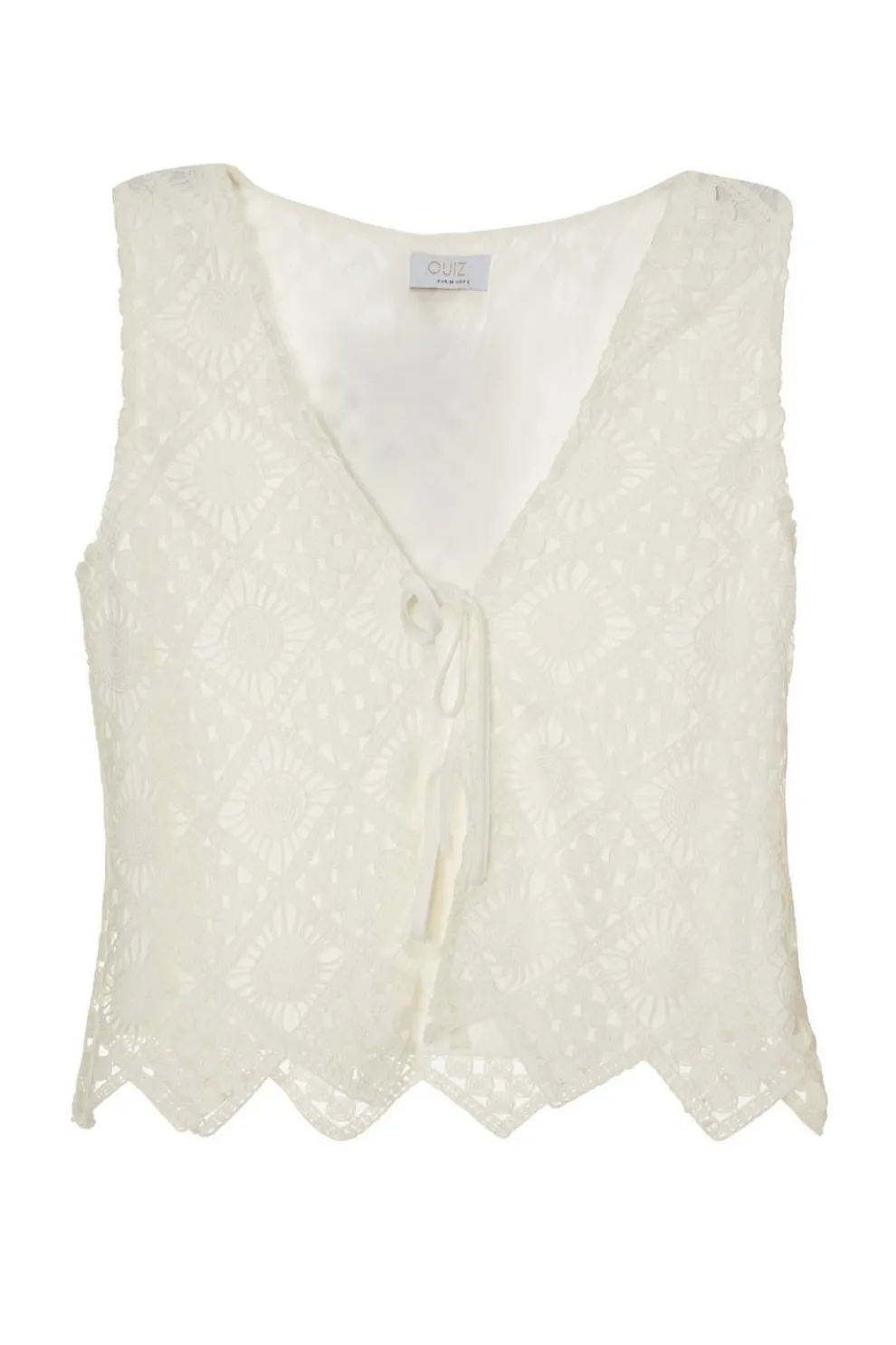 Cream Crochet Waistcoat