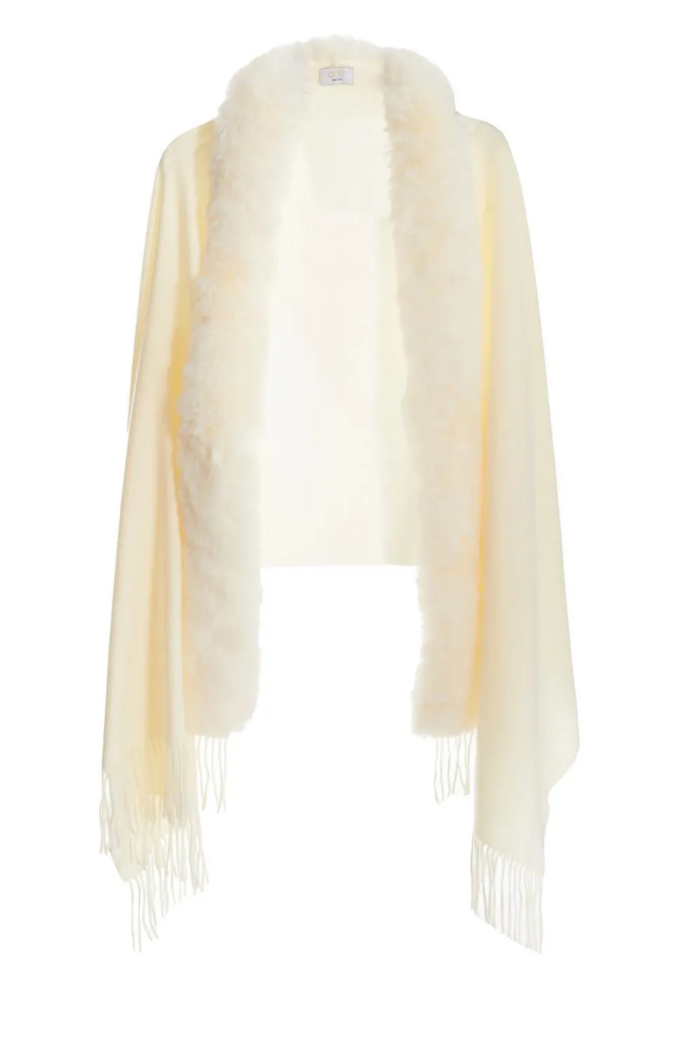 Cream Faux Fur Trim Cape