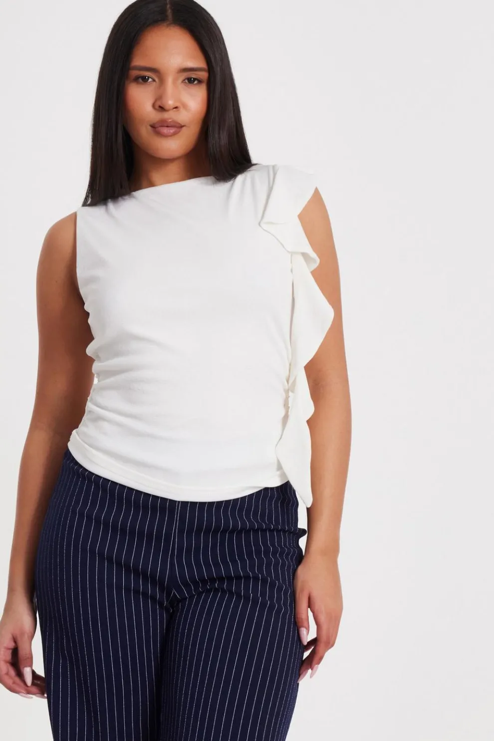 Cream Frill Detail Top