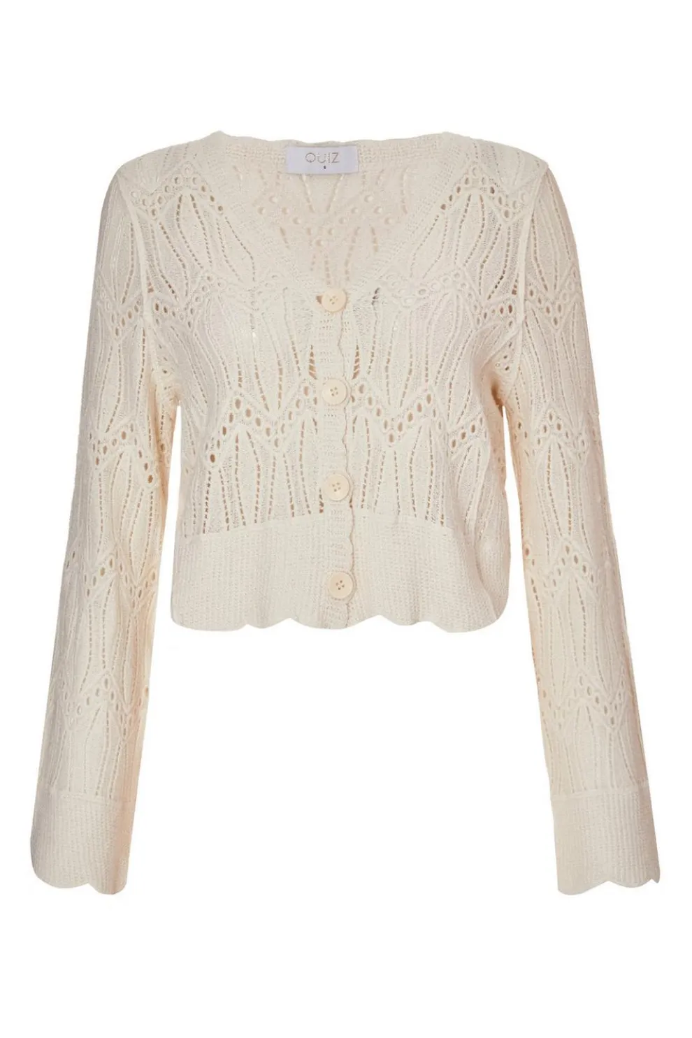 Cream Knit Cropped Cardigan