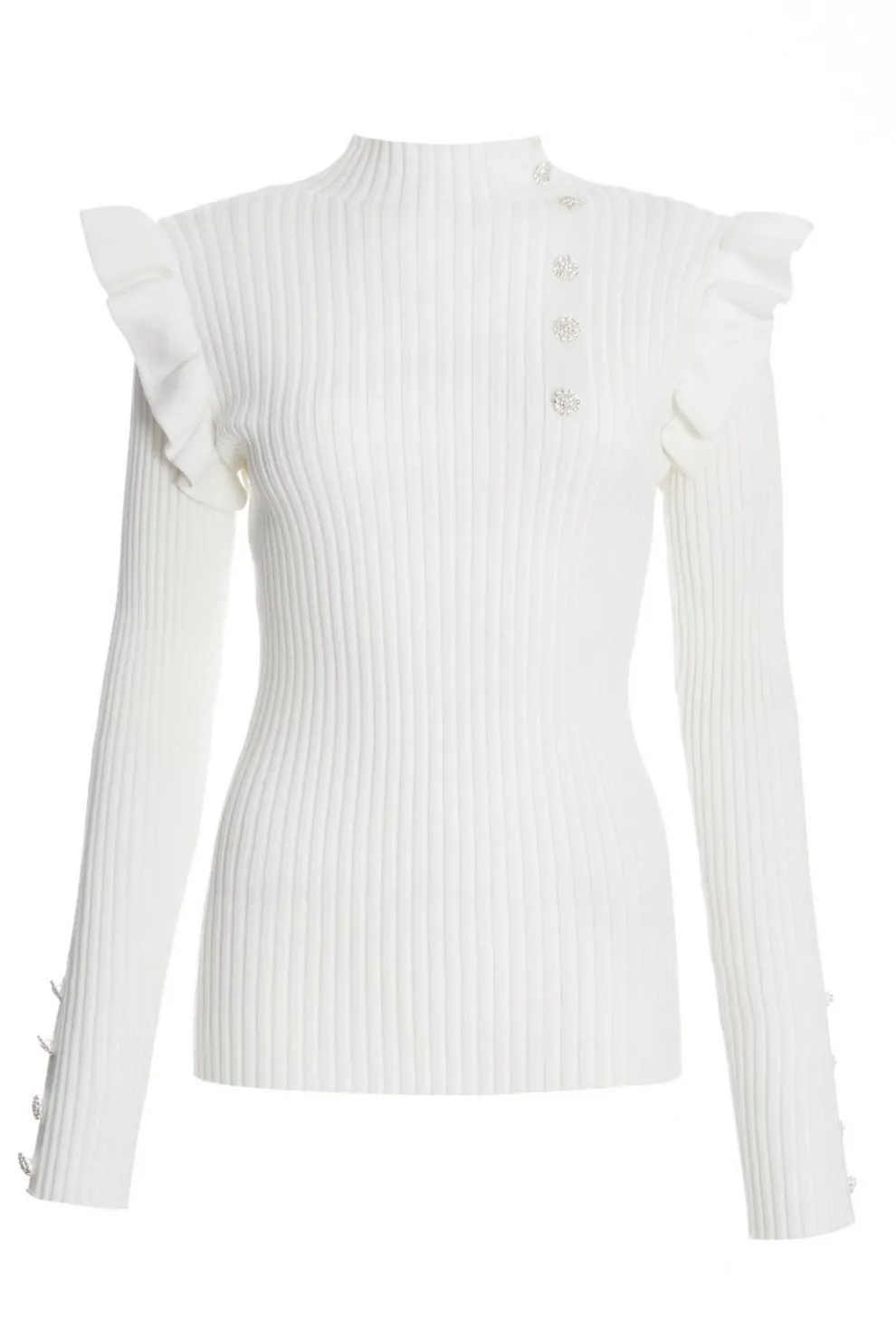 Cream Knit Frill Jumper