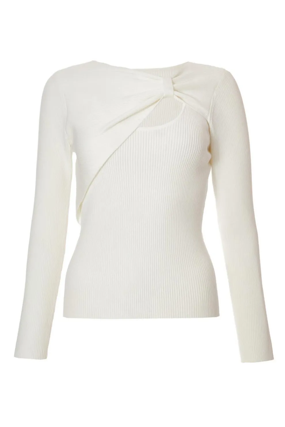 Cream Knitted Bow Detail Top