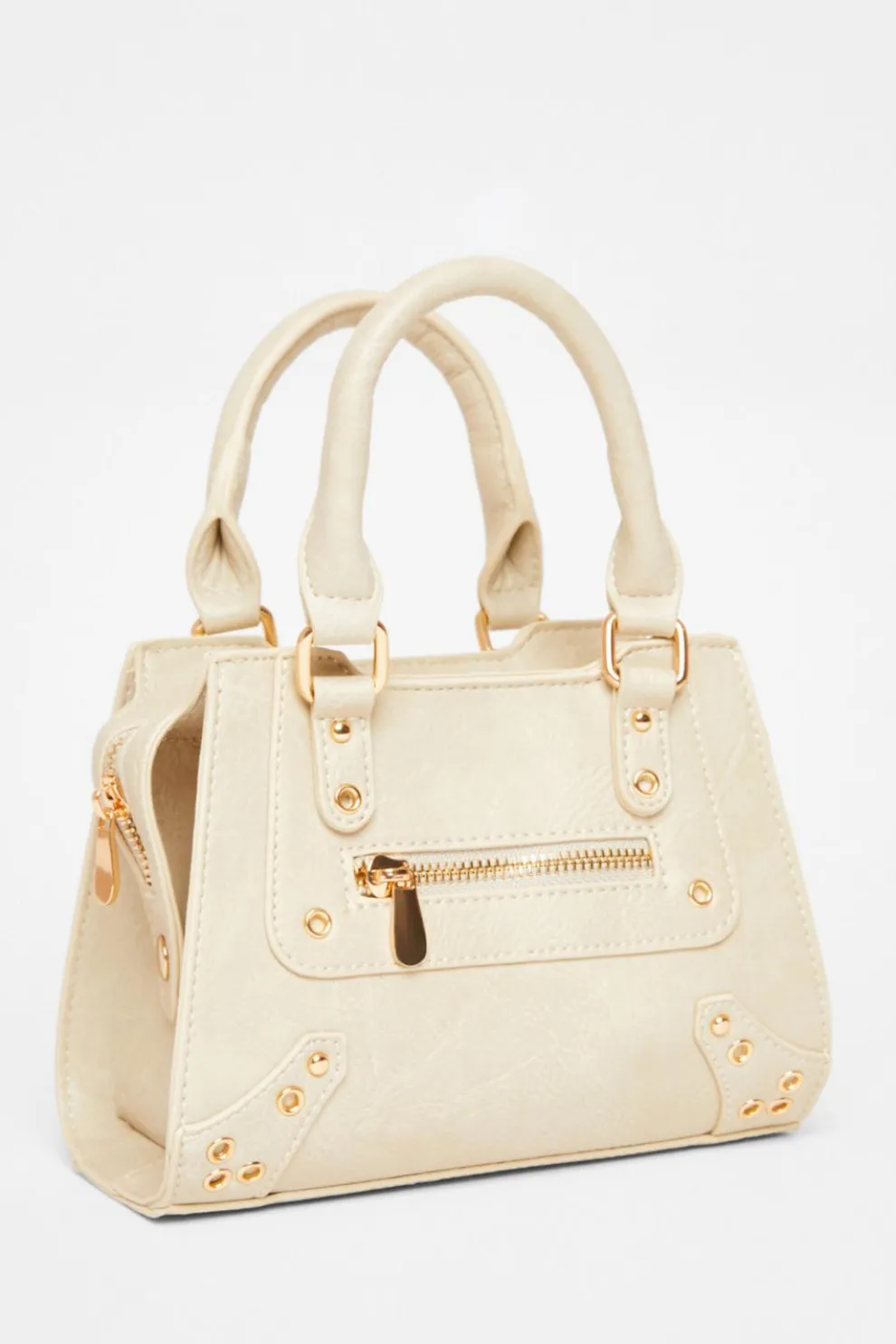 Cream Mini Top Handle Bag